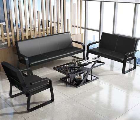 Office sofa: Modern Leather Reception Sofa image 3