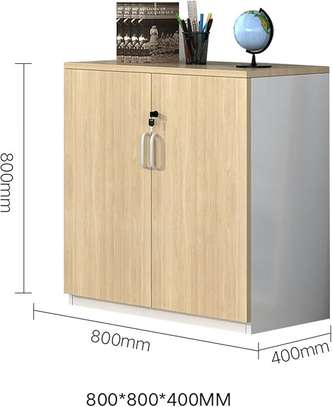 Office Cupboard: Brown 2-Door Wooden Office Cupboard image 4