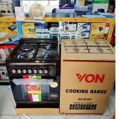 VON 60×60 Free Standing 3 Gas Burner +1 Electric Cooker Oven image 1