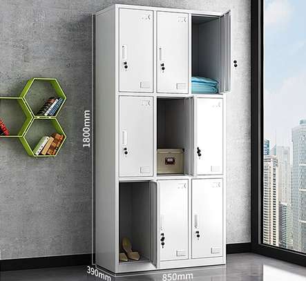 Metal Locker Cabinet with 9 Doors – Steel Wardrobe image 6