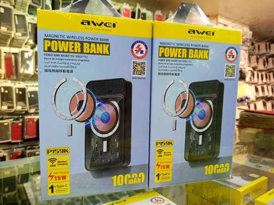Awei P159K 10000mah Portable Powerbank Magnetic Wireless image 1