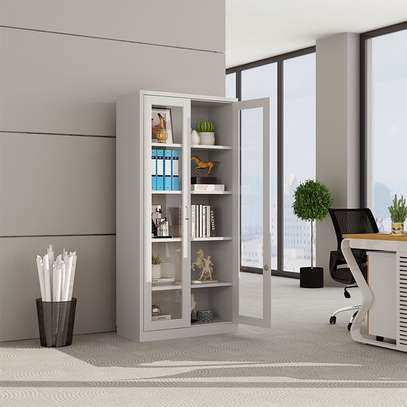 Office Steel Cabinet with Glass Door Panels image 5