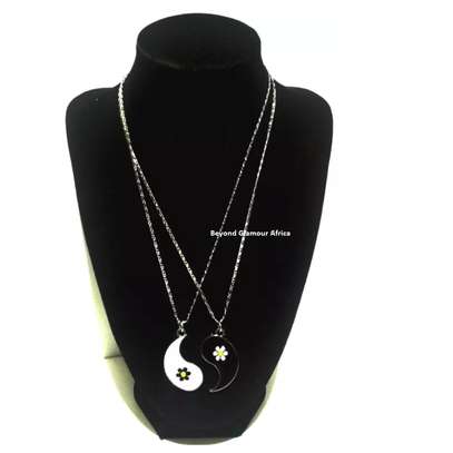 Tai Chi Flower Silver Necklace image 1
