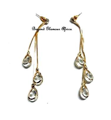 Womens Crystal Gold Tone earrings image 2