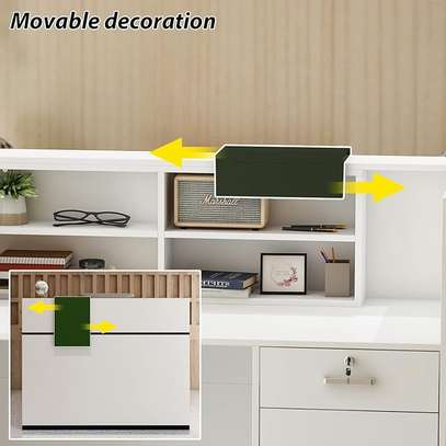 Rectangular Wood Reception Desk image 5