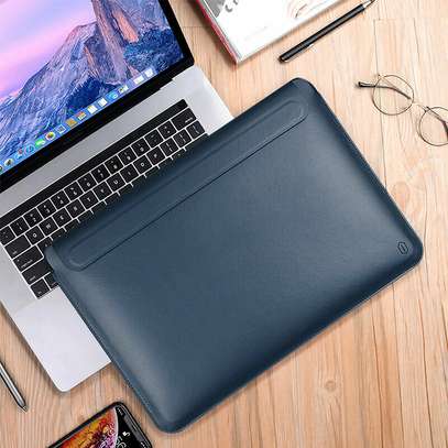 Luxury Leather Sleeve Laptop Bag With Stand Holder Computer Notebook Cover Case image 2