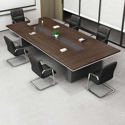 2.4 M Rectangular Wooden Executive Boardroom Table image 2