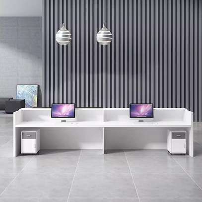 2-Person Light Luxury Reception Desk with Storage image 2