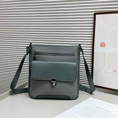 Men's Grey Crossbody Bag Durable Synthetic Leather image 21