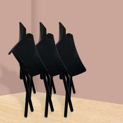 Folding Mesh Conference Chair with Writing Pad image 2