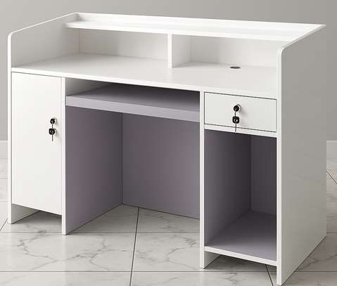 Office Desk: 160Cm Glossy White Office Counter Desk image 3