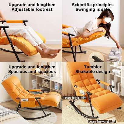 Modern Upholstered Rocking Chair image 4