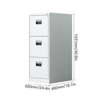 Contemporary 3-Drawer Vertical Metal Storage Cabinet image 3