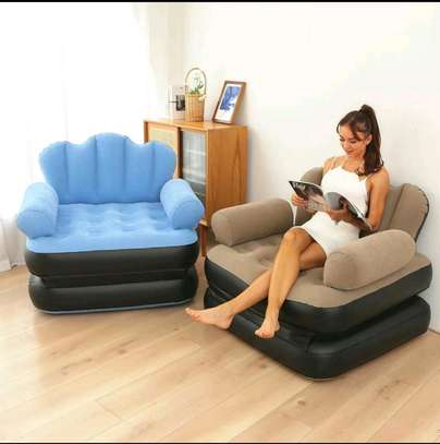 *5 in 1 inflatable Couch lazy Sofa bed with L-shaped armrest image 1
