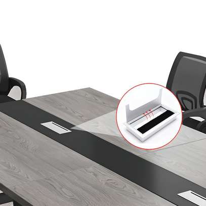 Grey Rectangular Large  Conference  Table image 5