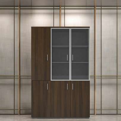 Wooden Office Filing Cabinet with Vertical Drawers image 3