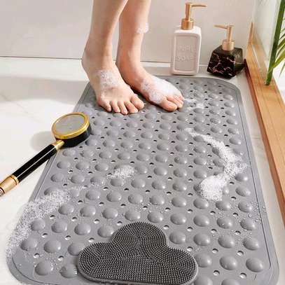 Bathroom antislip mat with lazy scrubber image 1