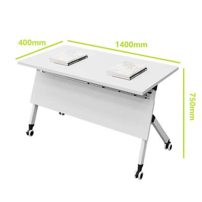 White Modern Foldable Conference Office Table image 4