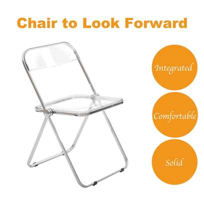 Armless Clear Foldable Plastic Chair image 9