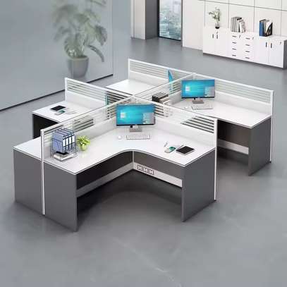 Office Desk; 2 Way Ultramodern Huge Office Workstation image 2