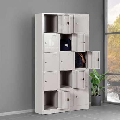 Secure 15-Door Steel Locker Cabinet image 2