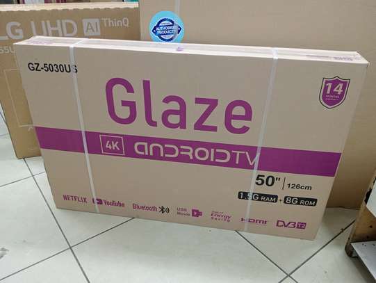 Glaze 50" smart android frameless uhd 4k frameless TV image 2