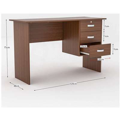 Modern Small Office Desk with Built-in Drawers image 5