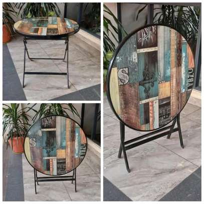 Foldable table with wooden top image 6