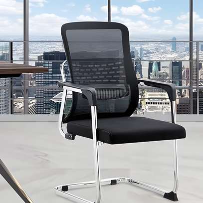 Office Chair: Mesh Office Visitor Chair, Black Frame image 2