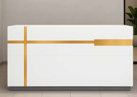 Office Desk: 160Cm Glossy White Office Counter Desk image 2