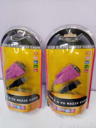 USB to Serial Adapter Cable USB-A to DB9 RS-232 M/M image 1
