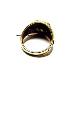 Gold Tone Engraved thick ring image 1