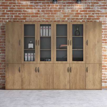 Modern 2-Door Wooden Office Storage Unit image 2