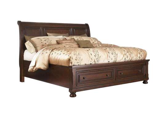 Super solid hardwood mahogany beds with cabinets image 5
