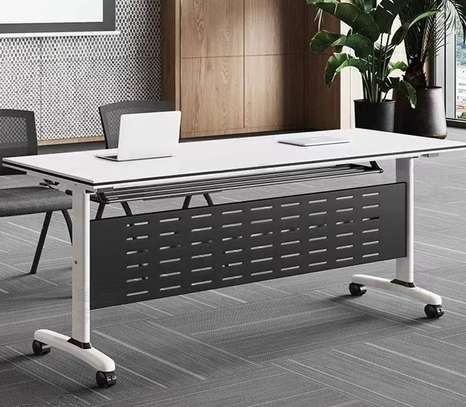 Foldable Meeting Table Set – Mobile Modular Wood Desk image 3