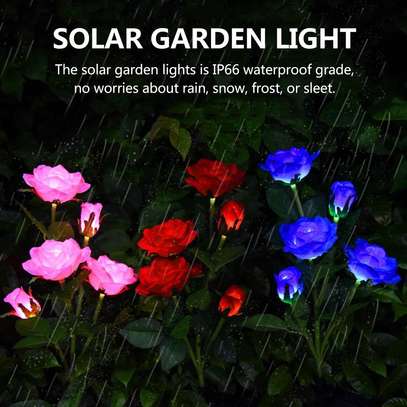 7 Heads Solar LED Rose Flower Outdoor Lights image 1