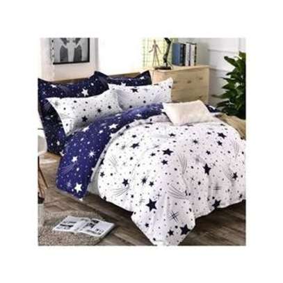 4PC Duvet Set,Blue & White Star Print- Quality Beddings image 1