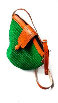 Womens Sisal Green kiondo and pouch image 5