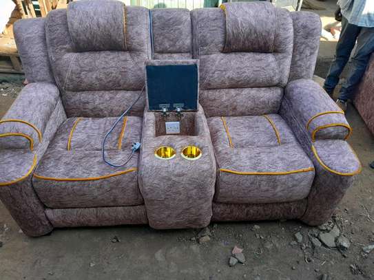 Hot easter offers !!! Brown 5 seater semi recliner image 1