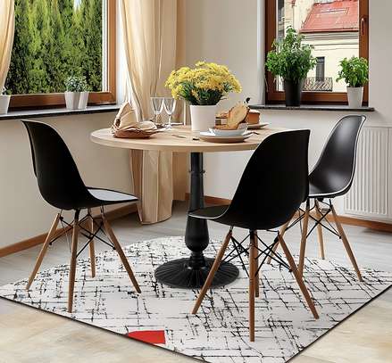 Plastic Wooden Base Armless Home Dining Chair image 2