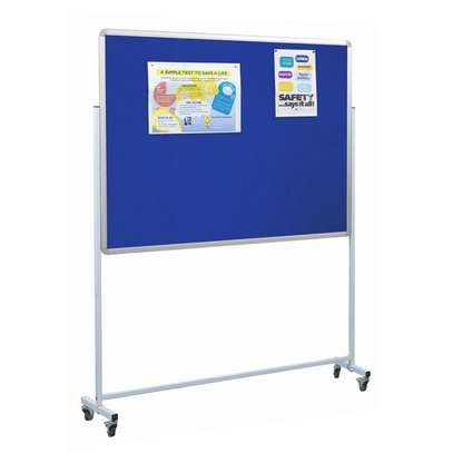 Portable single sided noticeboard 5ft X 4ft image 1