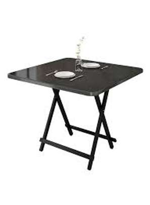 Black Square Glass Foldable and Portable Dining Table image 2