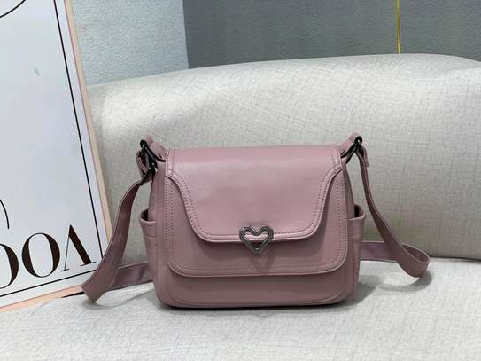BR11 Faux Leather Crossbody Bag with Heart Clasp image 7
