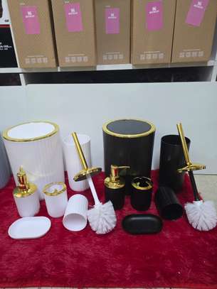 luxury bathroom accessories set with touch of gold & Silver image 3