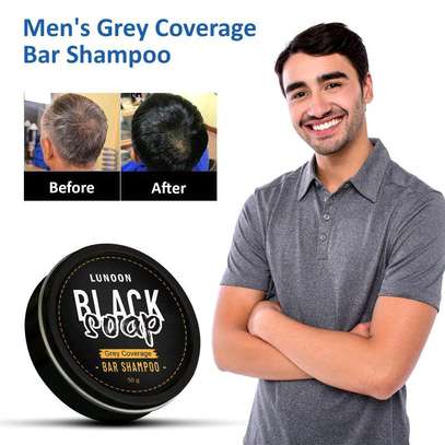 Lunoon Black Soap Grey Coverage Bar Shampoo 50g image 3