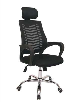 High back recliner headrest office chair image 2