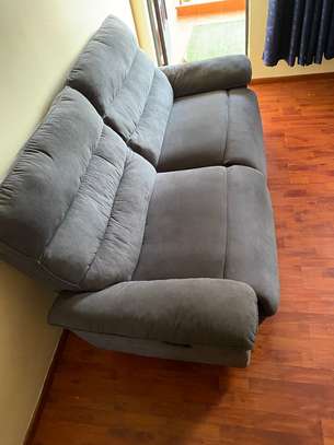 5 seater grey fabric recliners image 2