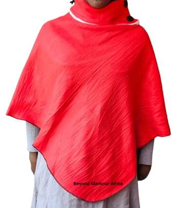 Ladies warm, cozy red stylish and classic Red poncho image 6