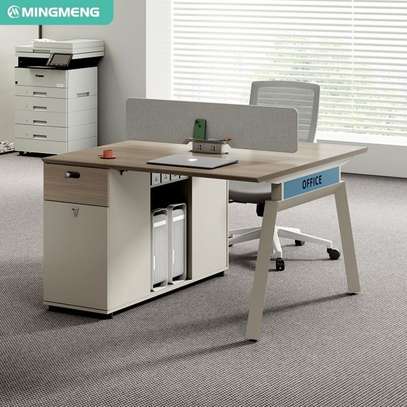 Modern Modular Office Workstation with Cubicle Frames image 3