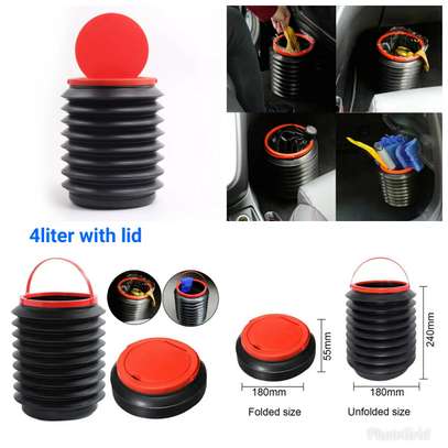 New improved Collapsible car dustbin with lid  4 liters image 2